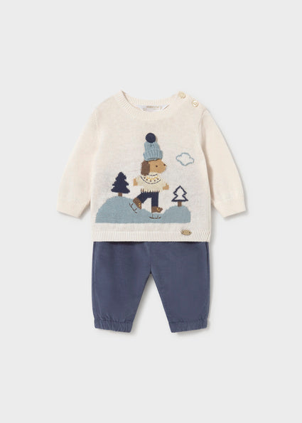 Mayoral Baby Boy Indigo Jersey and Long Trousers Set