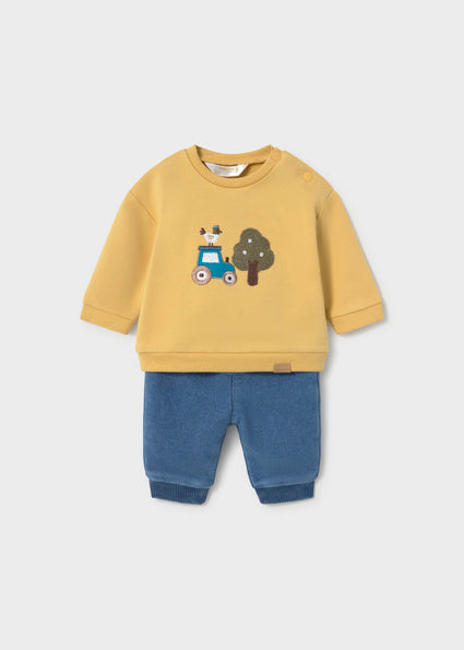 Mayoral Baby Boy Ochre Long Trousers and Top Set