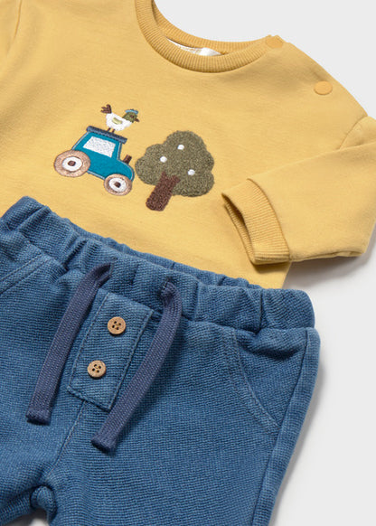 Mayoral Baby Boy Ochre Long Trousers and Top Set