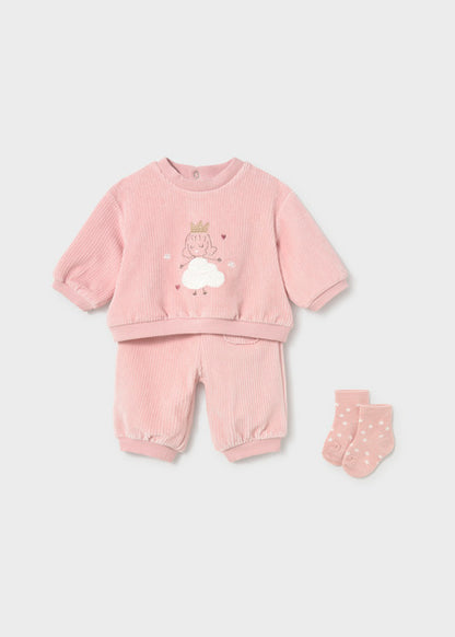 Mayoral Baby Girls Baby Rose Tracksuit with Socks