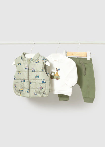 Mayoral Baby Boy Forest 3 Piece Tracksuit with Gilet Vest