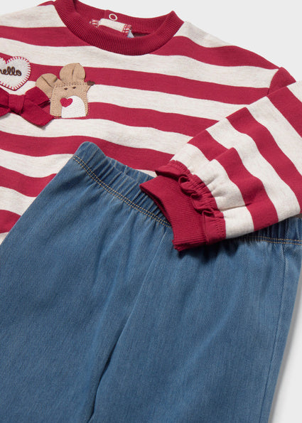 Mayoral Baby Girl Rooibos Pullover and Trouser Set
