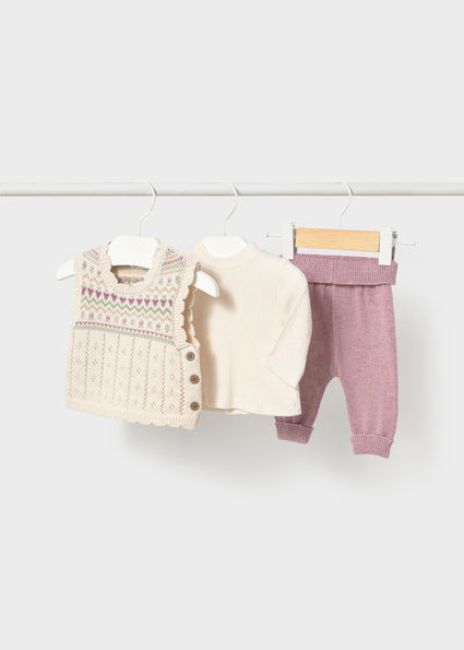 Mayoral Baby Girls Mauve Knit Leggings Set
