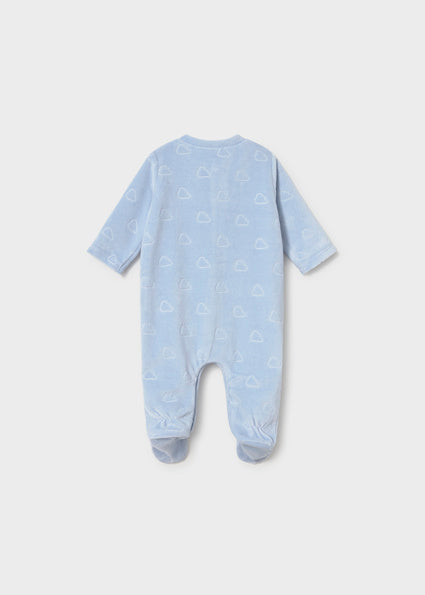 Mayoral Baby Boy Sky Velour Onesie