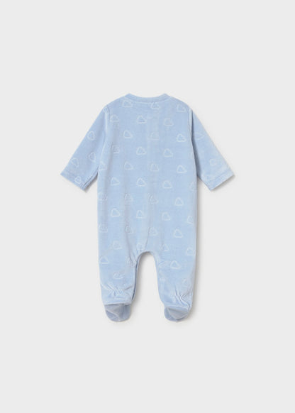 Mayoral Baby Boy Sky Velour Onesie