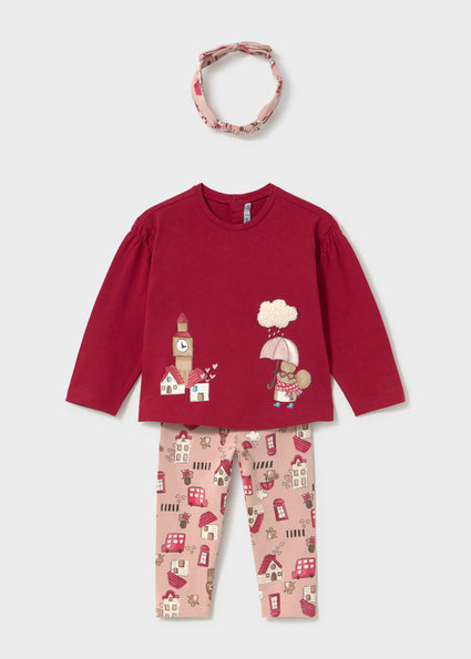 Mayoral Baby Girl Rooibos Leggings, Top and Headband Set