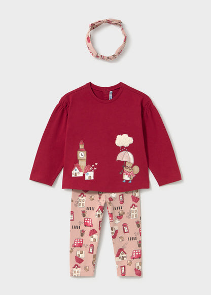 Mayoral Baby Girl Rooibos Leggings, Top and Headband Set