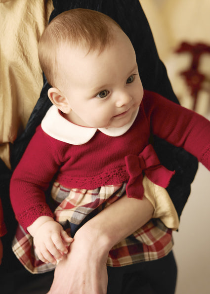 Mayoral Baby Girls Red Combined Knit Dress