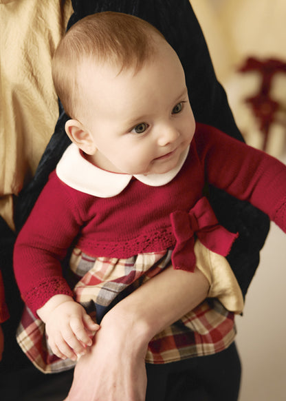 Mayoral Baby Girls Red Combined Knit Dress