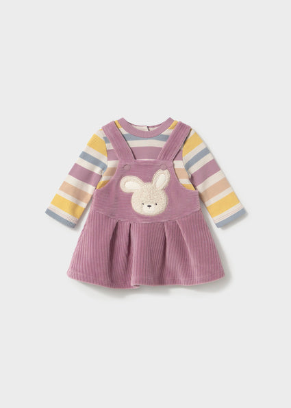 Mayoral Baby Girls Mauve Dungaree Skirt