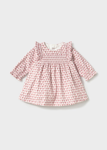 Mayoral Baby Girls Cipria Printed Velvet Dress