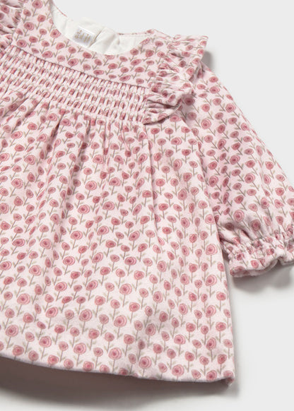 Mayoral Baby Girls Cipria Printed Velvet Dress
