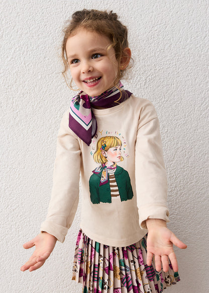 Mayoral Girls Long Sleeve T-Shirt with Neck Scarf