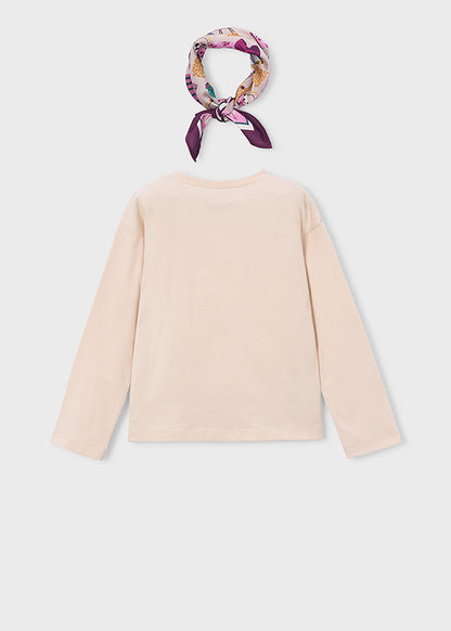 Mayoral Girls Long Sleeve T-Shirt with Neck Scarf