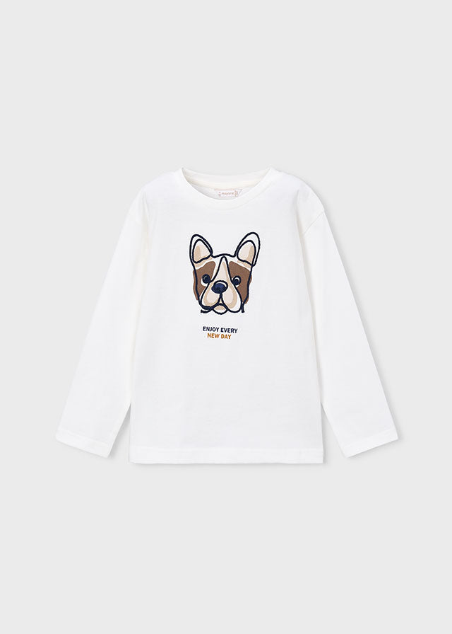 Mayoral Boys Cream Long Sleeve T-Shirt