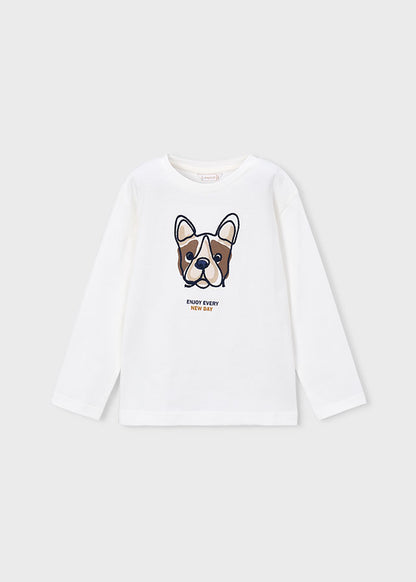 Mayoral Boys Cream Long Sleeve T-Shirt