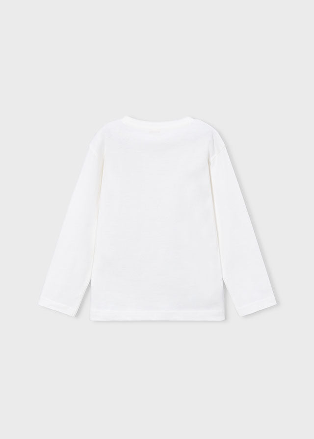 Mayoral Boys Cream Long Sleeve T-Shirt