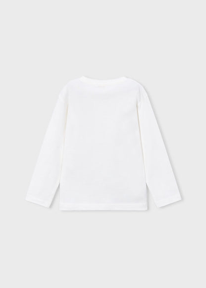Mayoral Boys Cream Long Sleeve T-Shirt