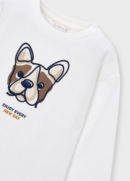 Mayoral Boys Cream Long Sleeve T-Shirt