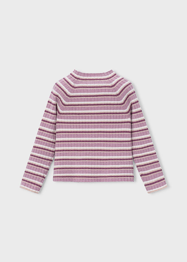 Mayoral Girls Violet Stripes Mockneck Top