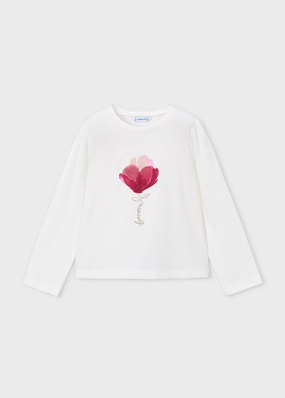 Mayoral Girls Natural Long Sleeve Top