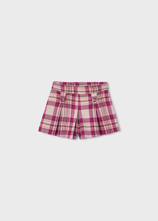 Mayoral Girls Raspberry Plaid Shorts