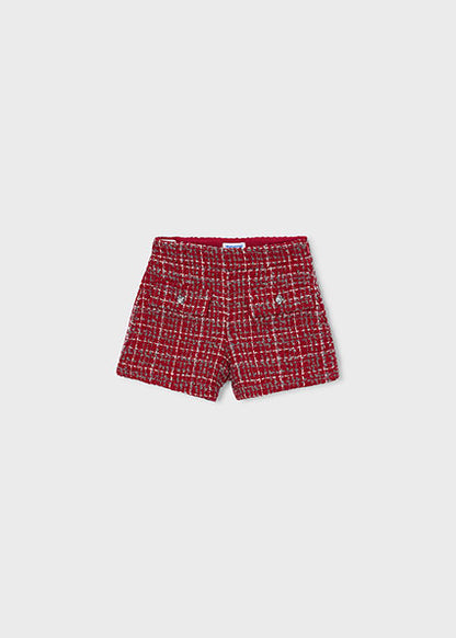 Mayoral Girls Red Tweed Shorts