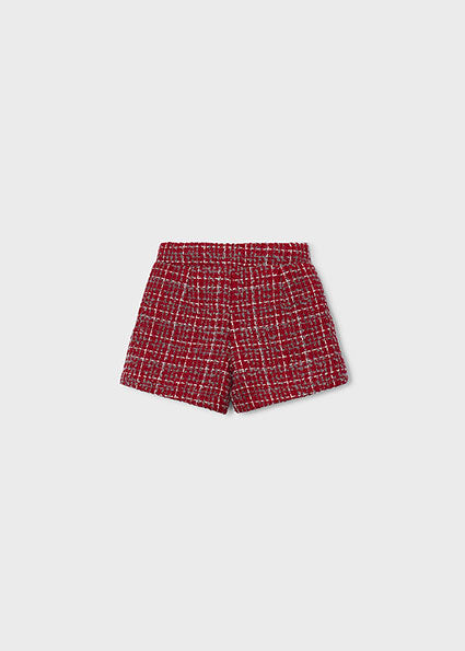 Mayoral Girls Red Tweed Shorts
