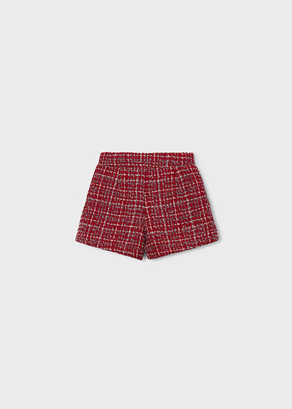Mayoral Girls Red Tweed Shorts