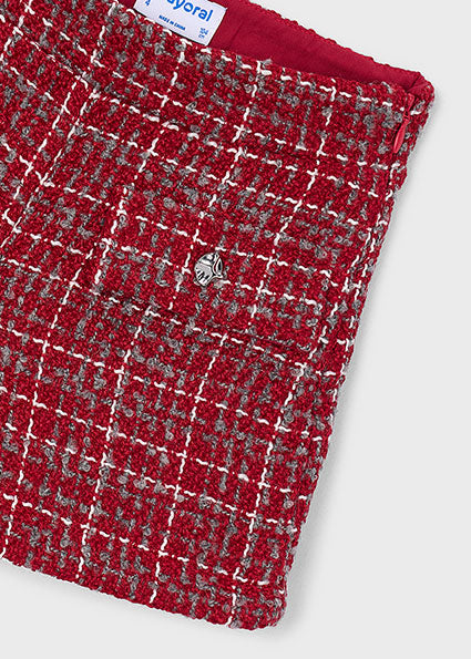 Mayoral Girls Red Tweed Shorts
