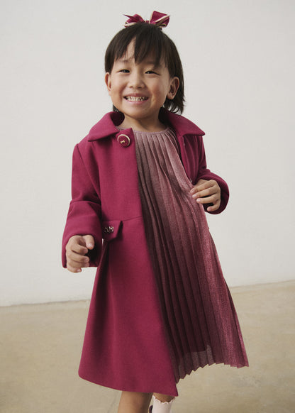 Mayoral Girls Raspberry Dress Wool Coat