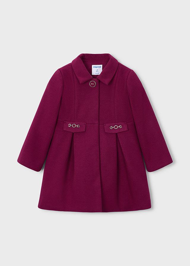 Mayoral Girls Raspberry Dress Wool Coat