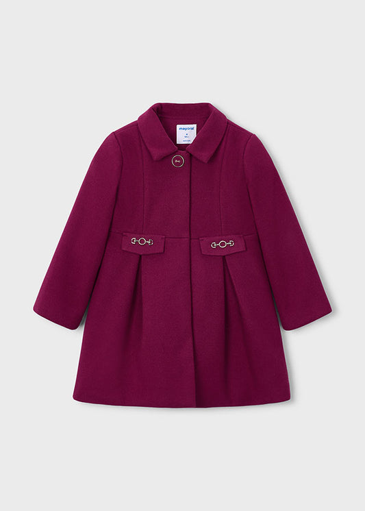 Mayoral Girls Raspberry Dress Wool Coat
