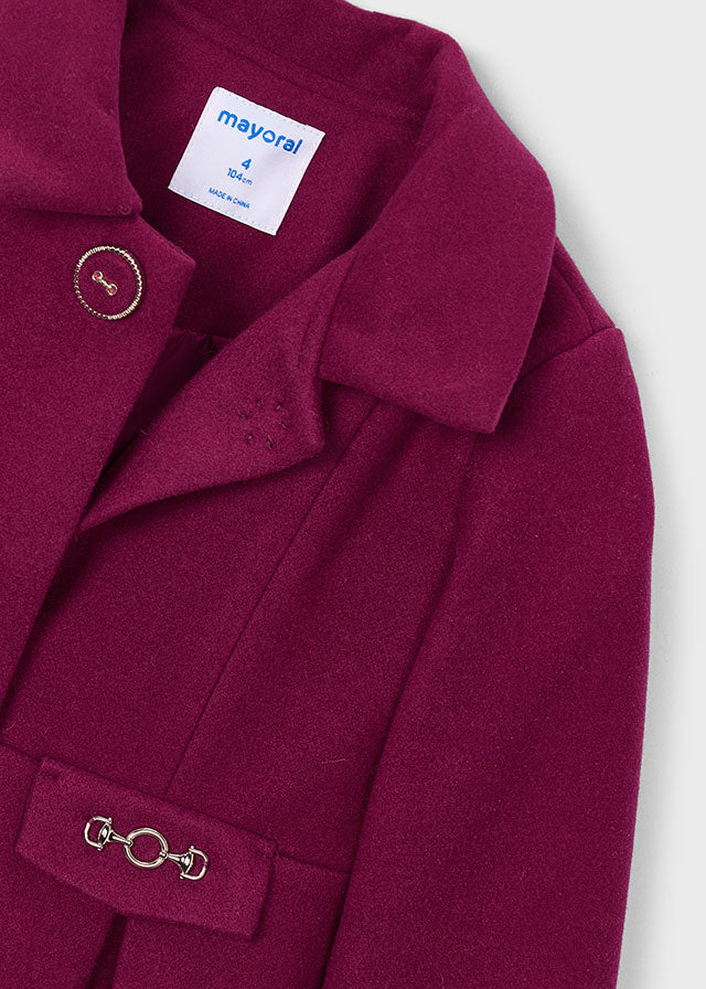 Mayoral Girls Raspberry Dress Wool Coat