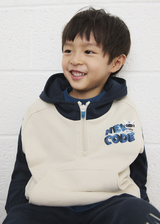 Mayoral Boys Stone Blue Hooded Pullover
