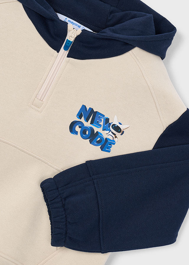 Mayoral Boys Stone Blue Hooded Pullover