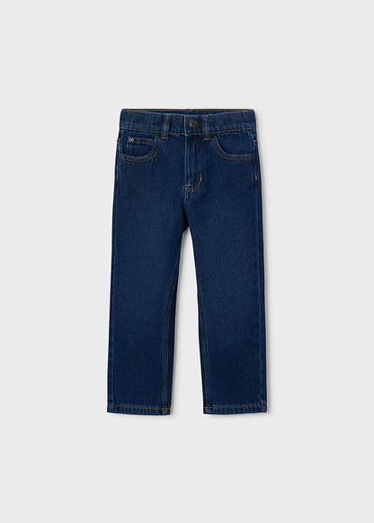 Mayoral Girls Dark Printed Long Denim Trousers