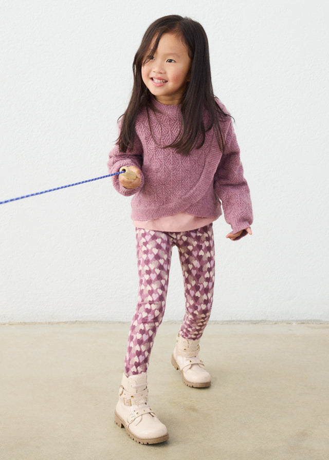 Mayoral Girls Violet Printed Leggings