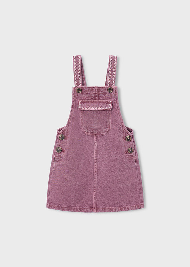 Mayoral Girls Grape Embroidered Overall Dungaree Dress
