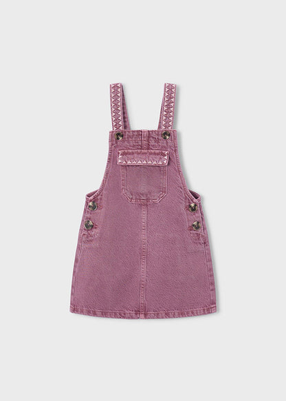 Mayoral Girls Grape Embroidered Overall Dungaree Dress