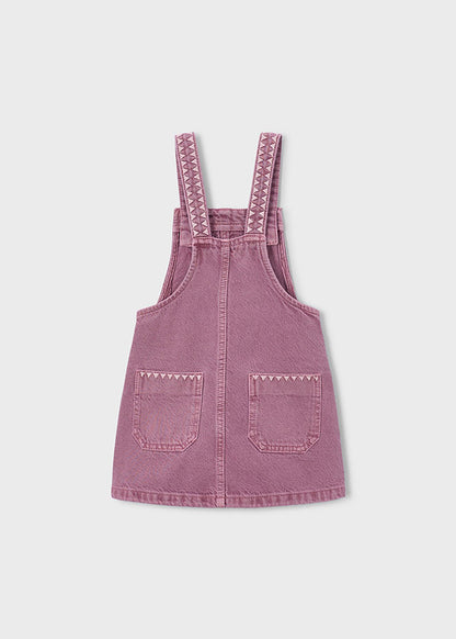 Mayoral Girls Grape Embroidered Overall Dungaree Dress
