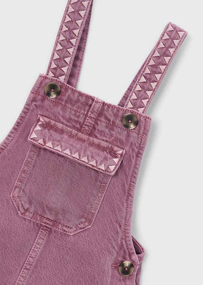 Mayoral Girls Grape Embroidered Overall Dungaree Dress