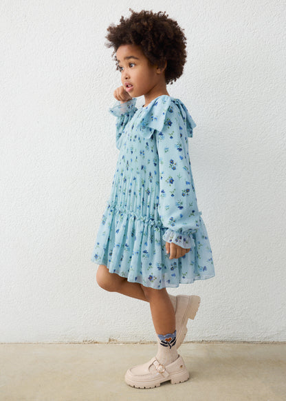 Mayoral Girls Anise Pleated Printed Dress