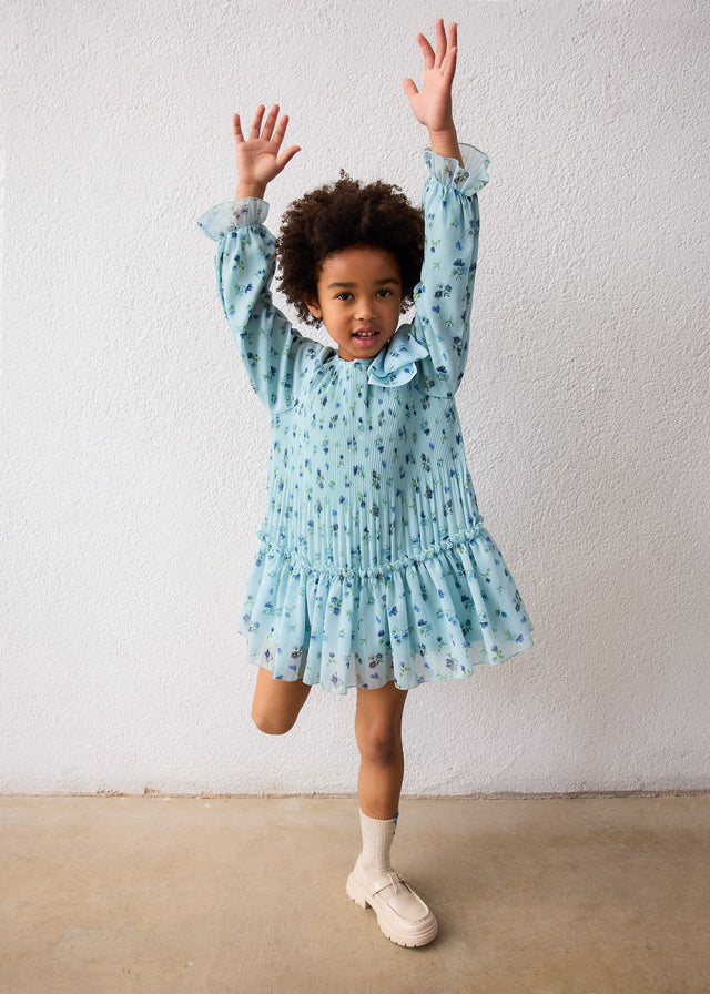 Mayoral Girls Anise Pleated Printed Dress