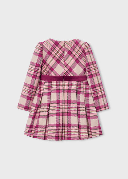Mayoral Girls Raspberry Plaid Dress