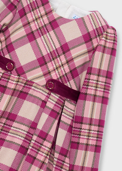 Mayoral Girls Raspberry Plaid Dress