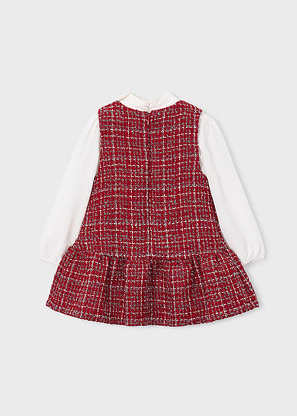 Mayoral Girls Red Combined Pinafore Dress