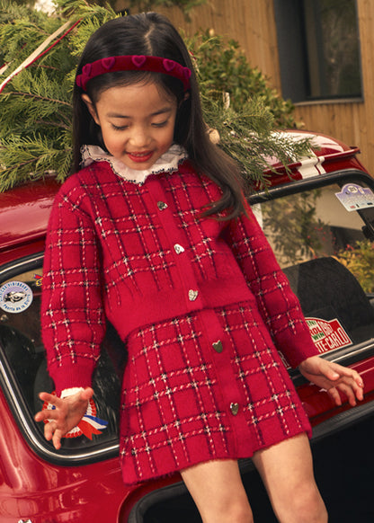 Mayoral Girls Red Tricot Skirt Set