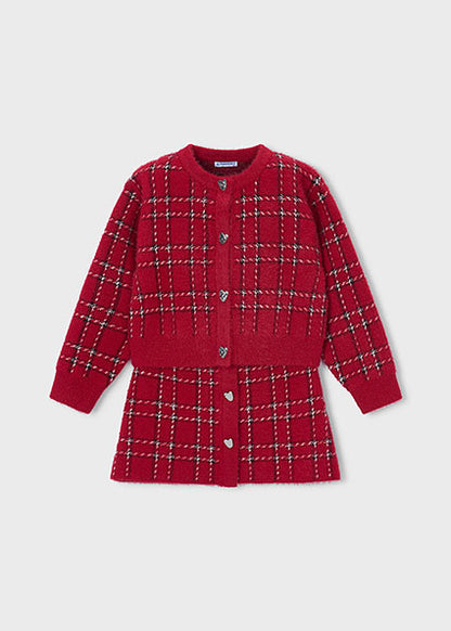 Mayoral Girls Red Tricot Skirt Set
