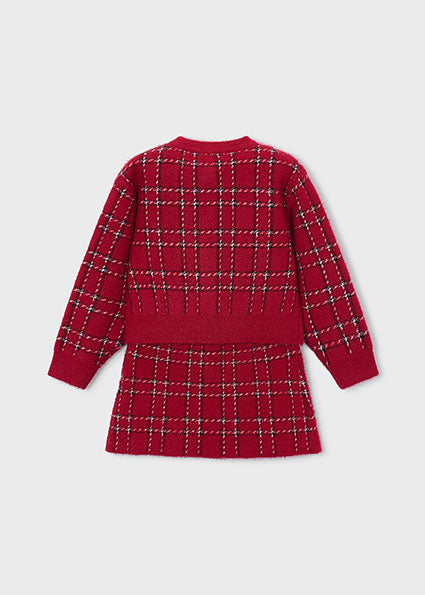 Mayoral Girls Red Tricot Skirt Set